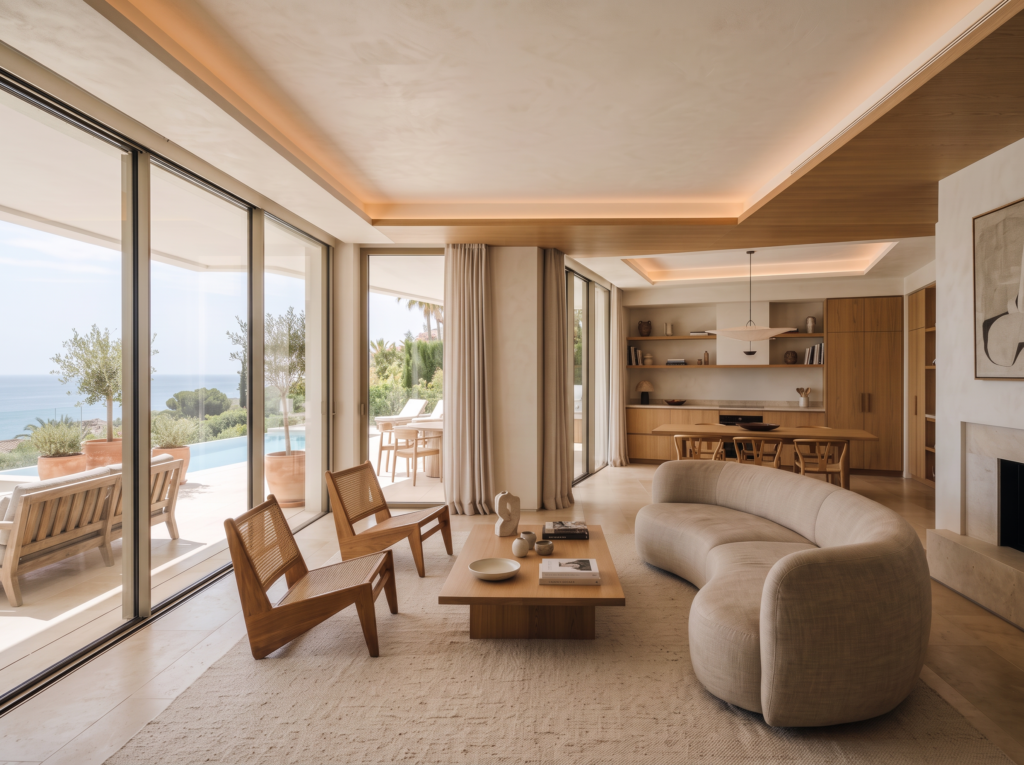 AI-generated infographic explaining when to use an interior designer, architect or contractor when renovating in Spain